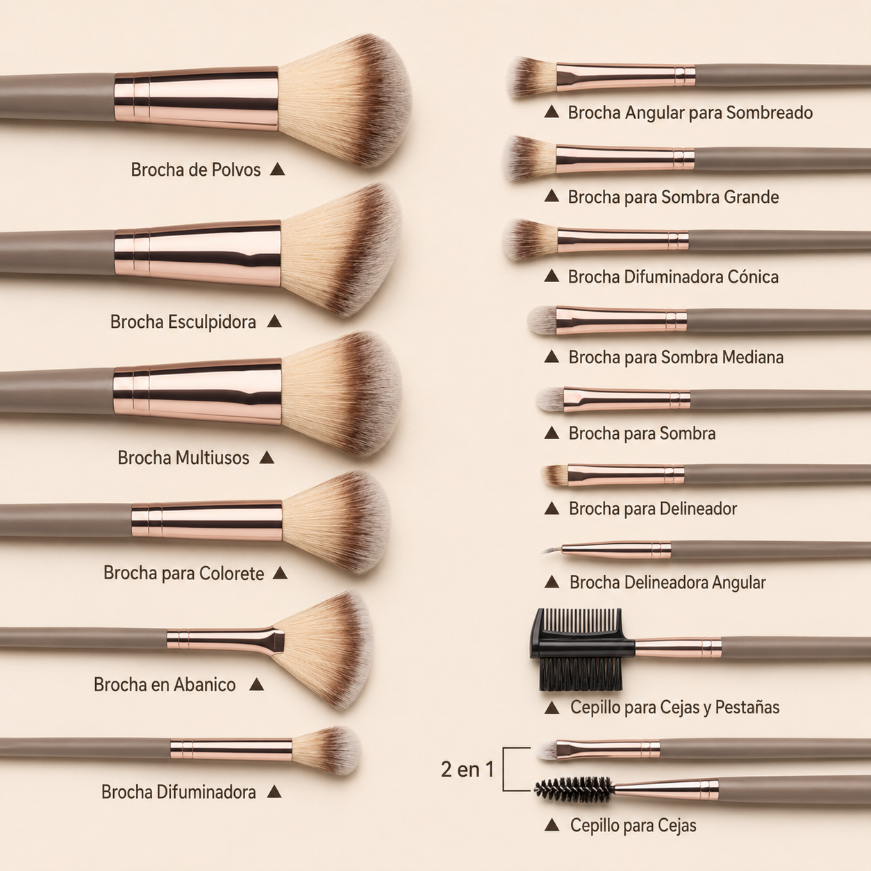 Set de Brochas de Maquillaje Premium — Acabado Profesional