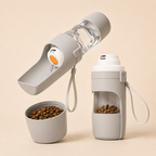 Botella Portátil para Perros y Gatos 2 en 1 — Agua y Comida para Paseos