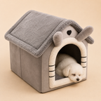 Cama Casita para Perros y Gatos | Suave, Cálida y Lavable