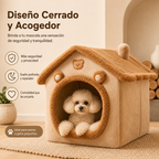 Cama Casita para Perros y Gatos | Suave, Cálida y Lavable
