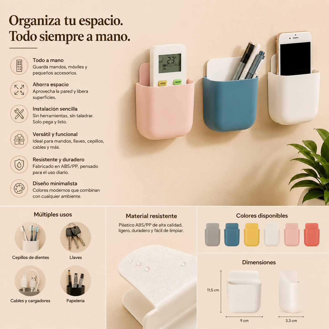 Organizador de Pared para Mandos y Accesorios