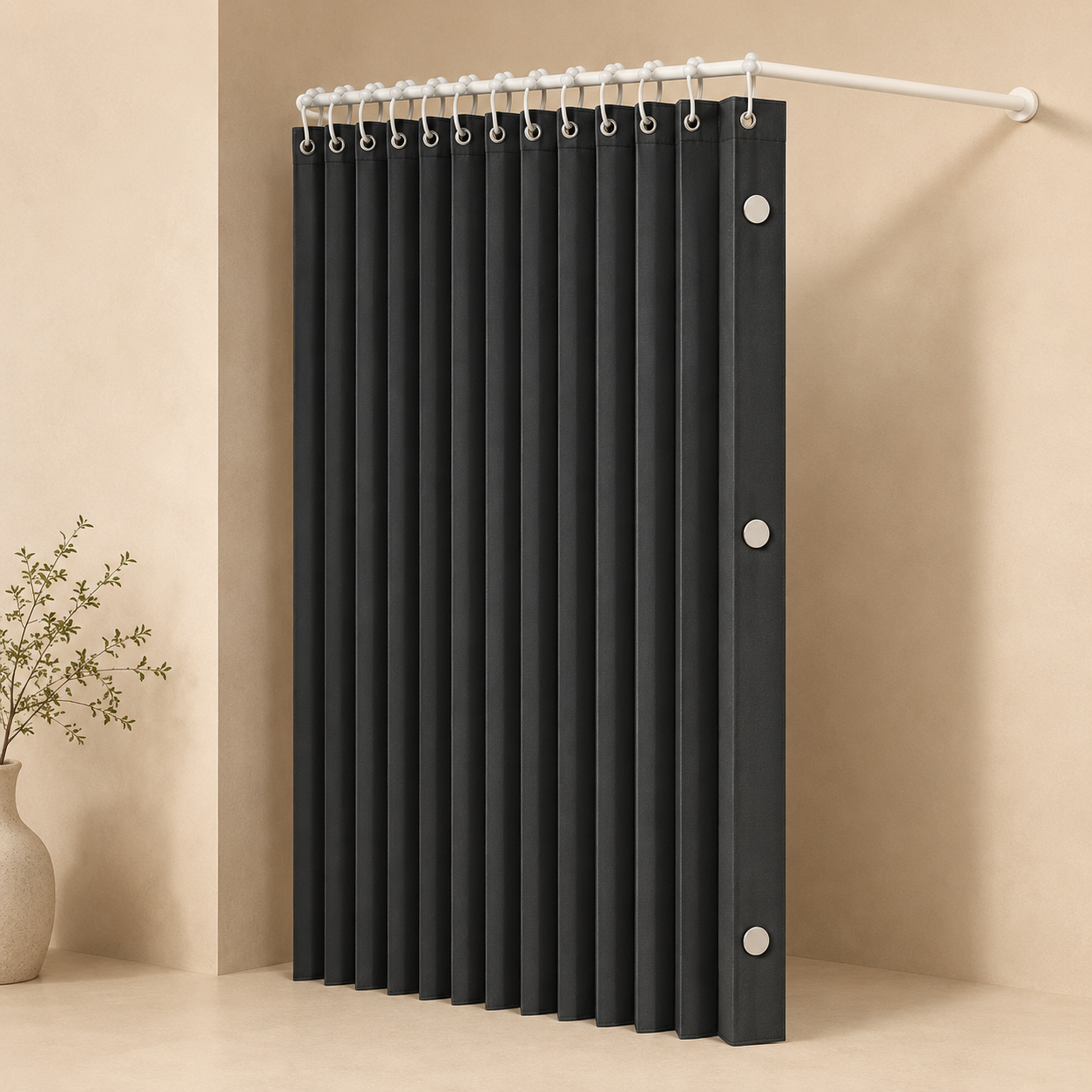 Cortina de Ducha Magnética Plegable — Elegancia y Protección para tu Baño