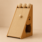 Rascador Vertical para Gatos con Pelota — Ahorra Espacio y Protege tus Muebles