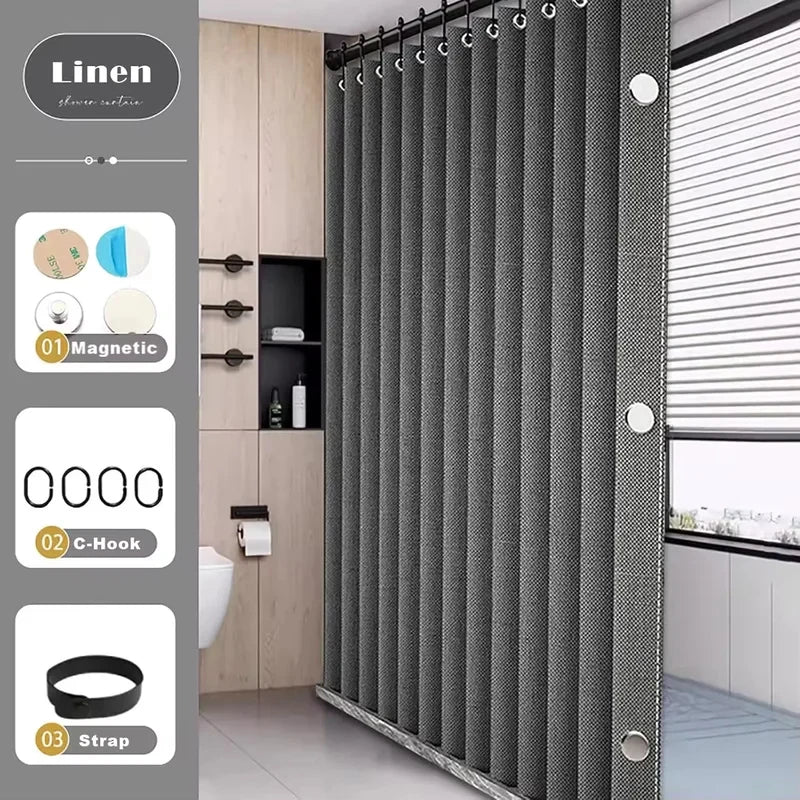 Cortina de Ducha Magnética Plegable — Elegancia y Protección para tu Baño