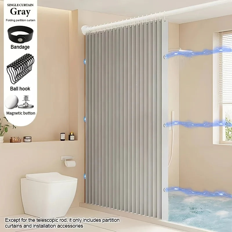Cortina de Ducha Magnética Plegable — Elegancia y Protección para tu Baño