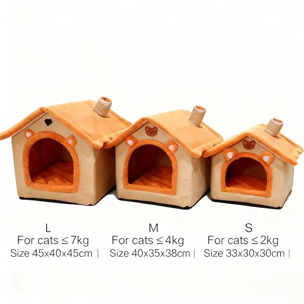 Cama Casita para Perros y Gatos | Suave, Cálida y Lavable