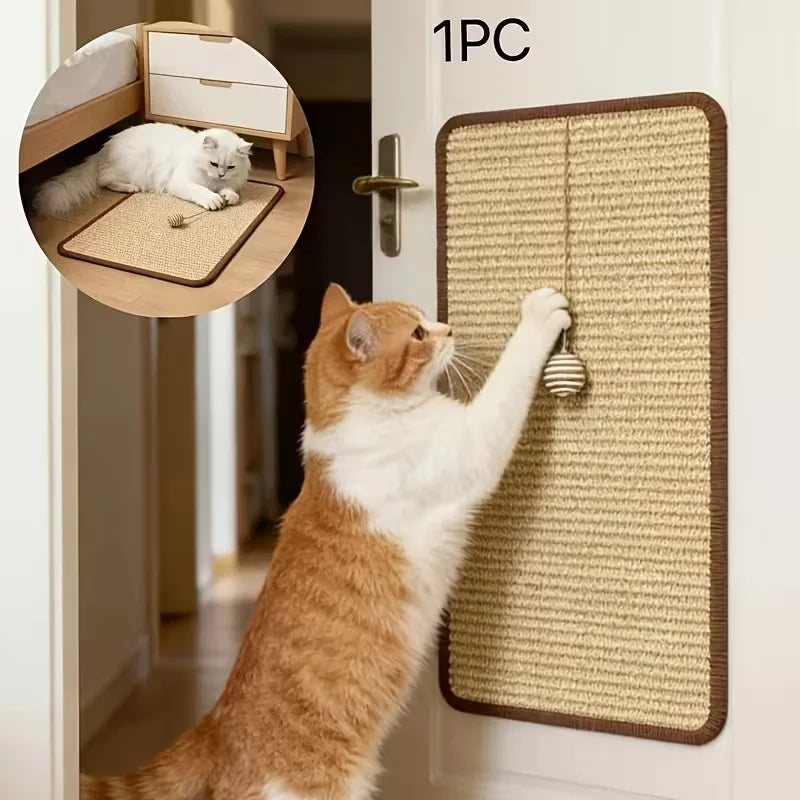 Rascador Vertical para Gatos con Pelota — Ahorra Espacio y Protege tus Muebles
