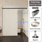 Cortina de Ducha Magnética Plegable — Elegancia y Protección para tu Baño